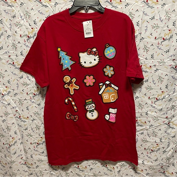 NWT Hello Kitty Holiday Christmas Cookies Red Shirt Sanrio Size M - Picture 1 of 5